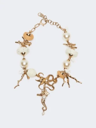 ”abissi” chokerhalsband i metall och raffia, guld ”abissi” chokerhalsband i metall och raffia, guld