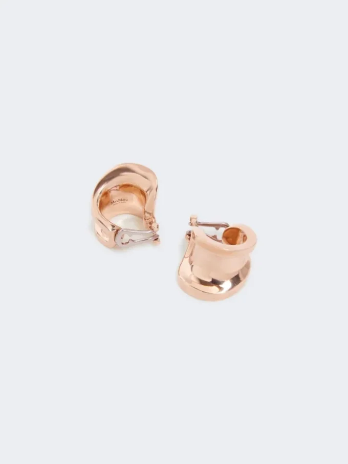 Asymmetriska örhängen i metall, brons Asymmetriska örhängen i metall, brons