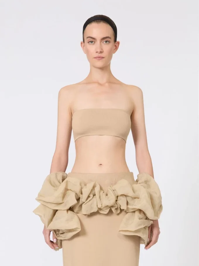 Bandeau-bh i stretchviskos, kamel