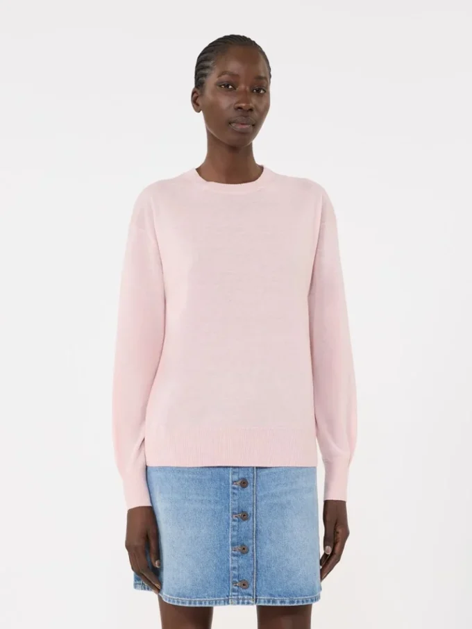 Bas-tröja i ull och kashmir, rosa