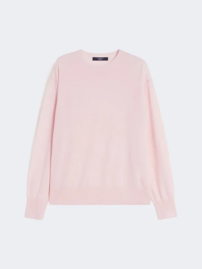 Bas-tröja i ull och kashmir, rosa