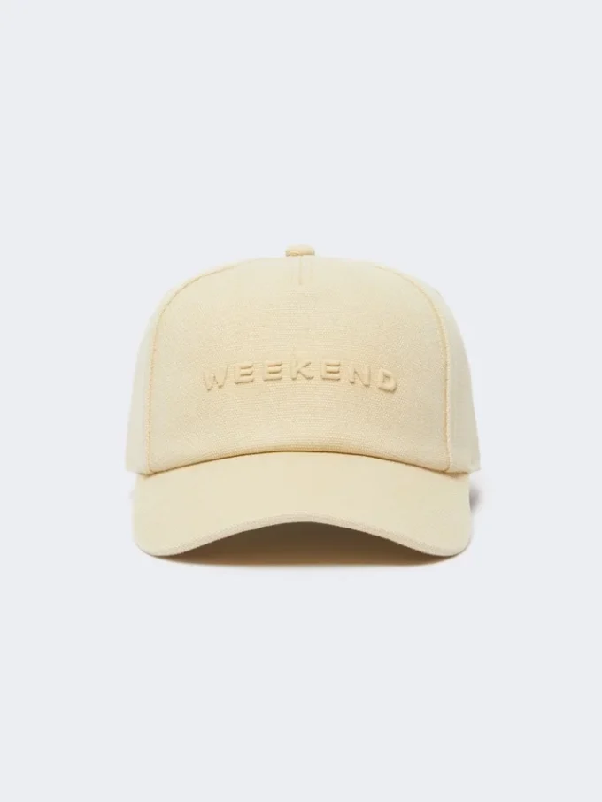 Baseballkeps i canvas, beige Baseballkeps i canvas, beige