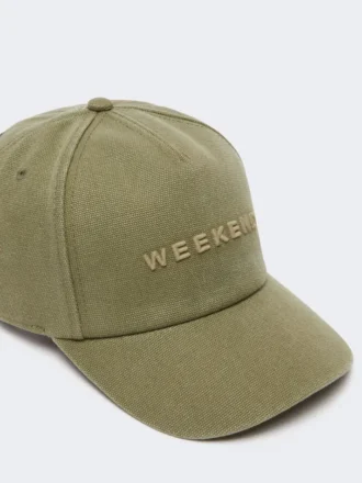 Baseballkeps i canvas, khaki Baseballkeps i canvas, khaki