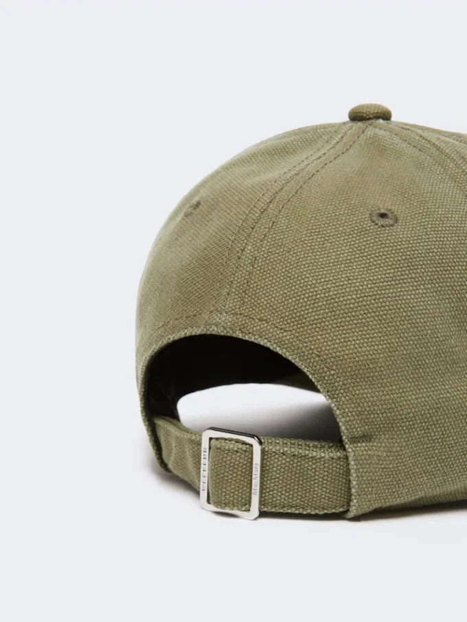 Baseballkeps i canvas, khaki Baseballkeps i canvas, khaki