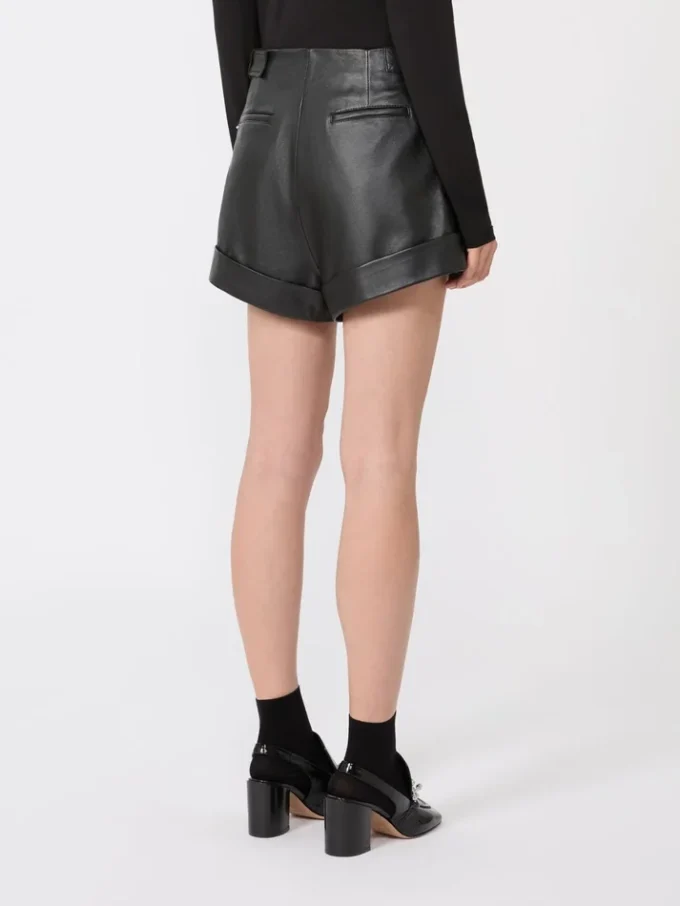 Bermudashorts i läder, svarta Bermudashorts i läder, svarta