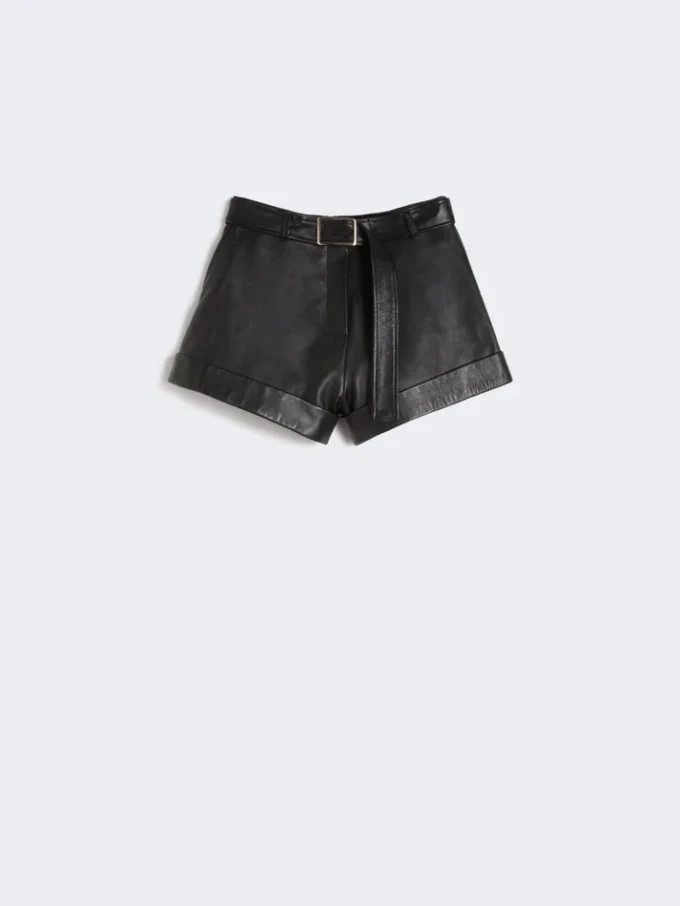 Bermudashorts i läder, svarta Bermudashorts i läder, svarta