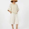 Bermudashorts i linne, beige Bermudashorts i linne, beige