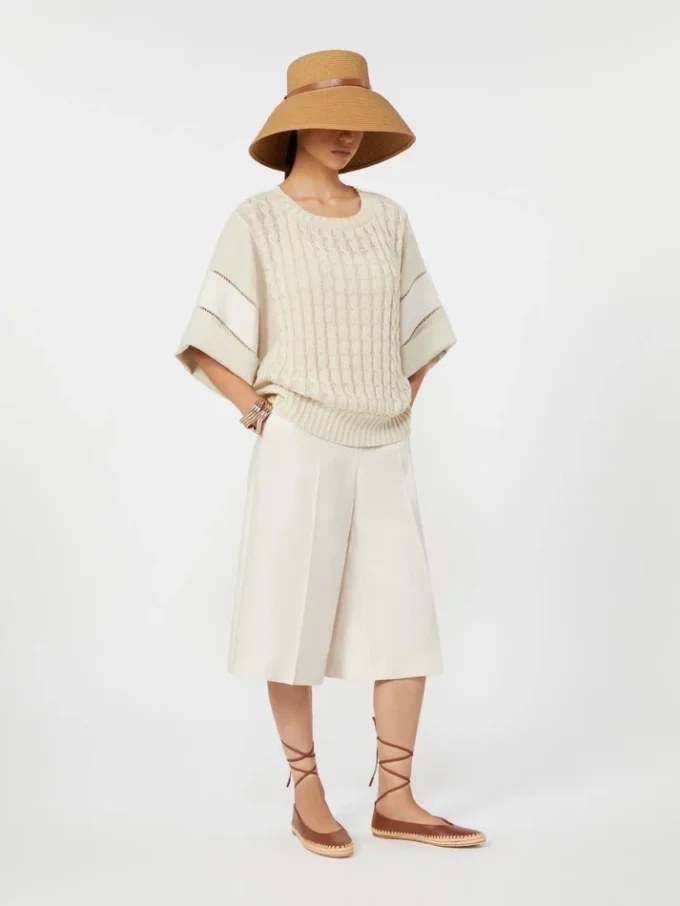 Bermudashorts i linne, beige Bermudashorts i linne, beige