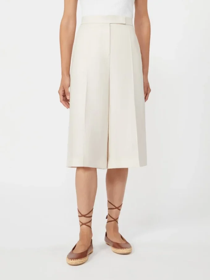 Bermudashorts i linne, beige Bermudashorts i linne, beige