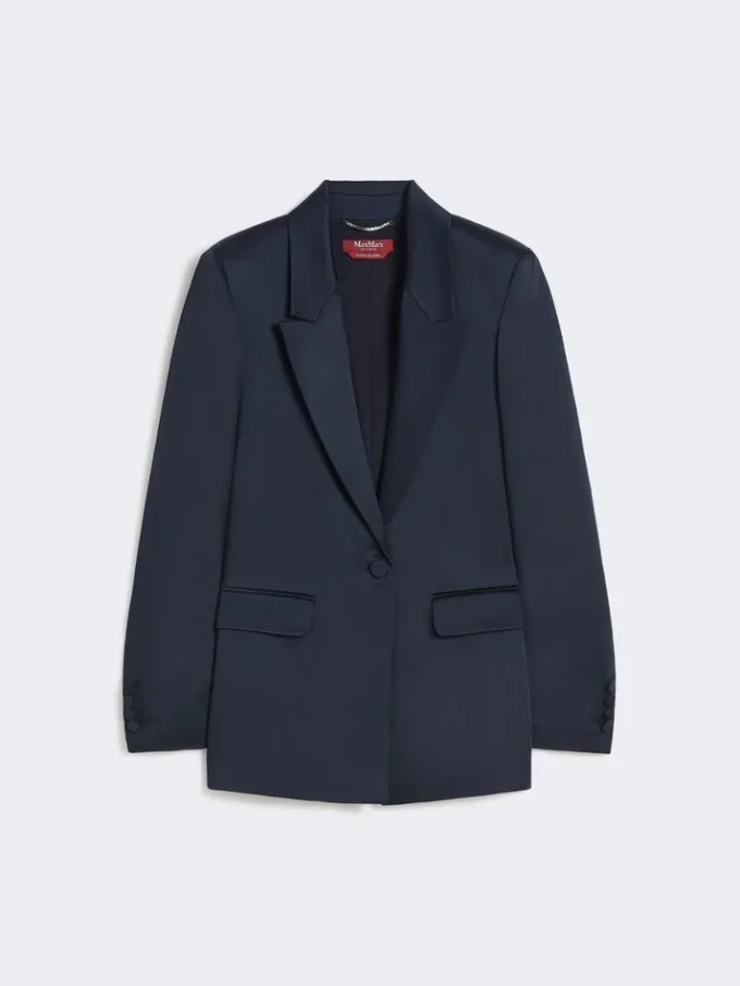 Blazer i Envers-satin, midnattblå Blazer i Envers-satin, midnattblå