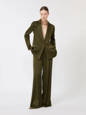 Blazer i Envers-satin, mossgrön