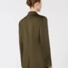Blazer i Envers-satin, mossgrön Blazer i Envers-satin, mossgrön