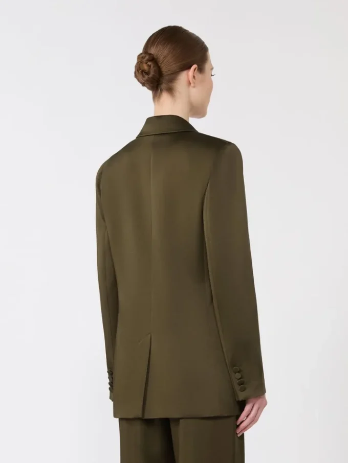 Blazer i Envers-satin, mossgrön Blazer i Envers-satin, mossgrön