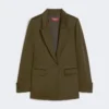 Blazer i Envers-satin, mossgrön Blazer i Envers-satin, mossgrön
