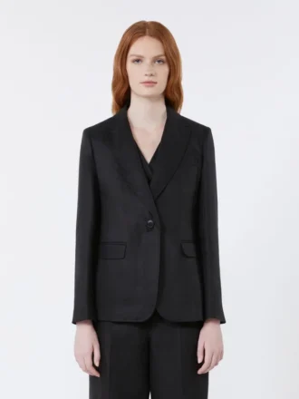 Blazer i linne, svart
