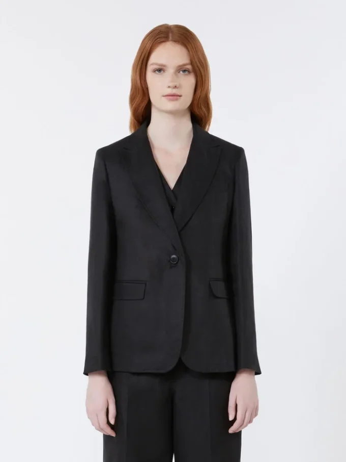 Blazer i linne, svart Blazer i linne, svart