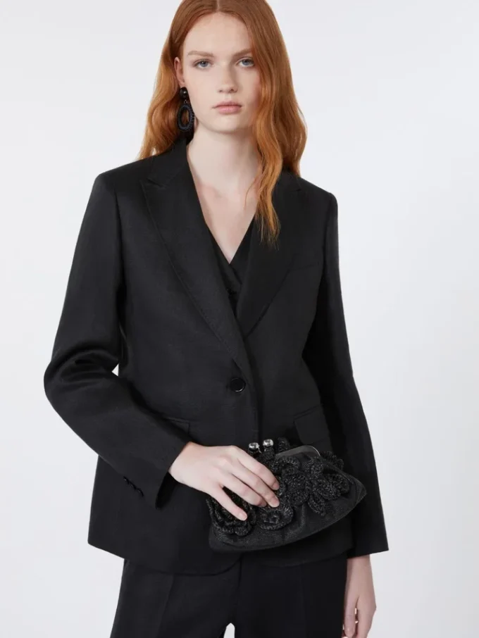 Blazer i linne, svart Blazer i linne, svart