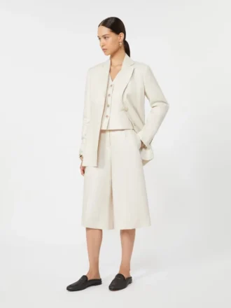 Blazer i rent linne, beige