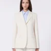 Blazer i viskosblandad canvas, elfenben