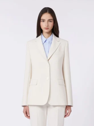 Blazer i viskosblandad canvas, elfenben