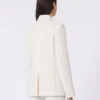 Blazer i viskosblandad canvas, elfenben