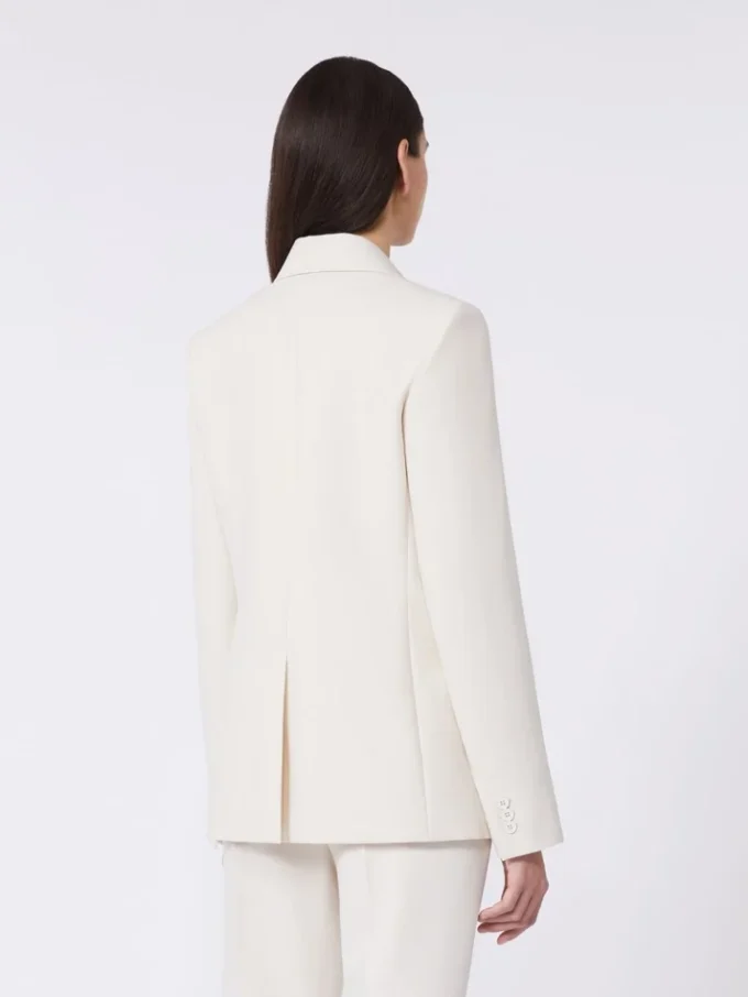 Blazer i viskosblandad canvas, elfenben