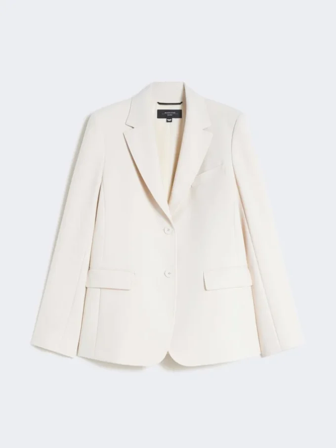 Blazer i viskosblandad canvas, elfenben