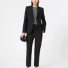 Blazer i viskosblandad canvas, svart Blazer i viskosblandad canvas, svart