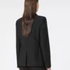 Blazer i viskosblandad canvas, svart Blazer i viskosblandad canvas, svart