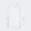 Blus i bomullspoplin, optiskt vit
