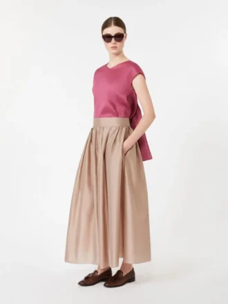 Blus i ramie-canvas, cyklamen