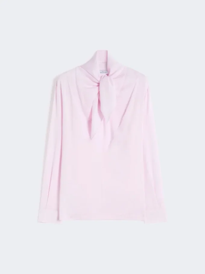 Blus i sidencharmeuse, rosa Blus i sidencharmeuse, rosa