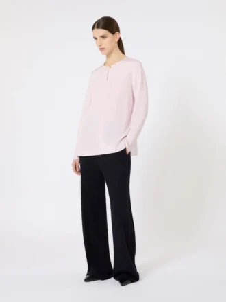 Blus i silkeskrepp de chine, rosa