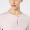 Blus i silkeskrepp de chine, rosa