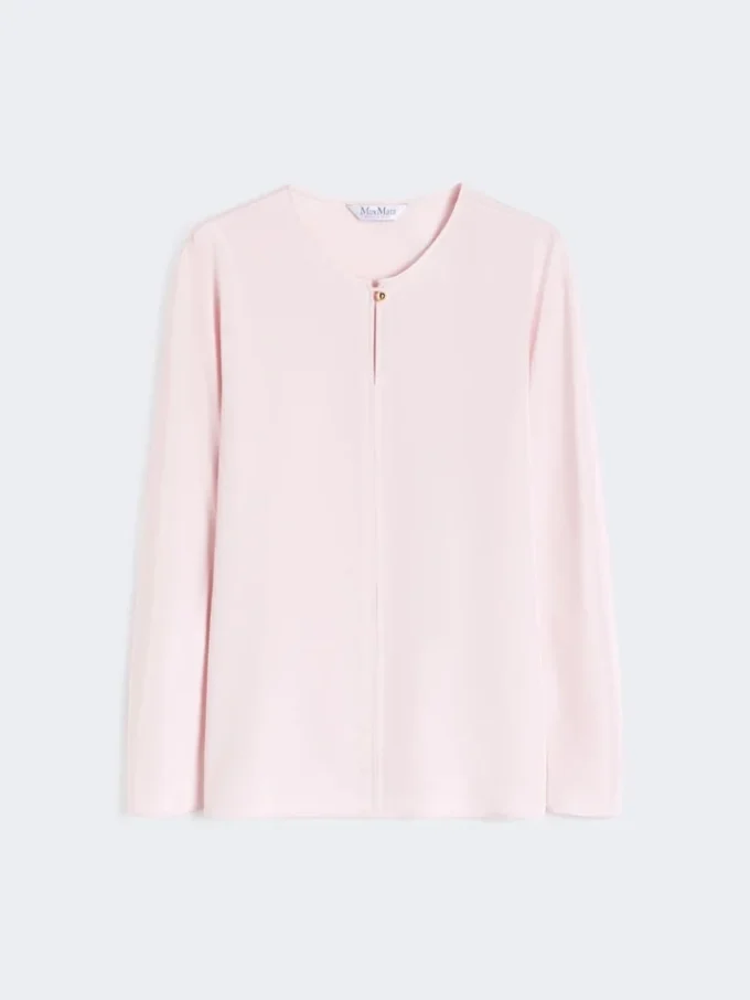 Blus i silkeskrepp de chine, rosa