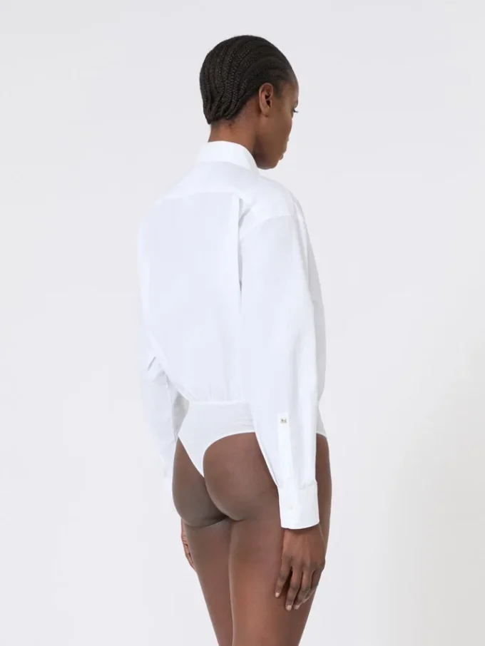 Bodysuit i poplin, optiskt vit Bodysuit i poplin, optiskt vit