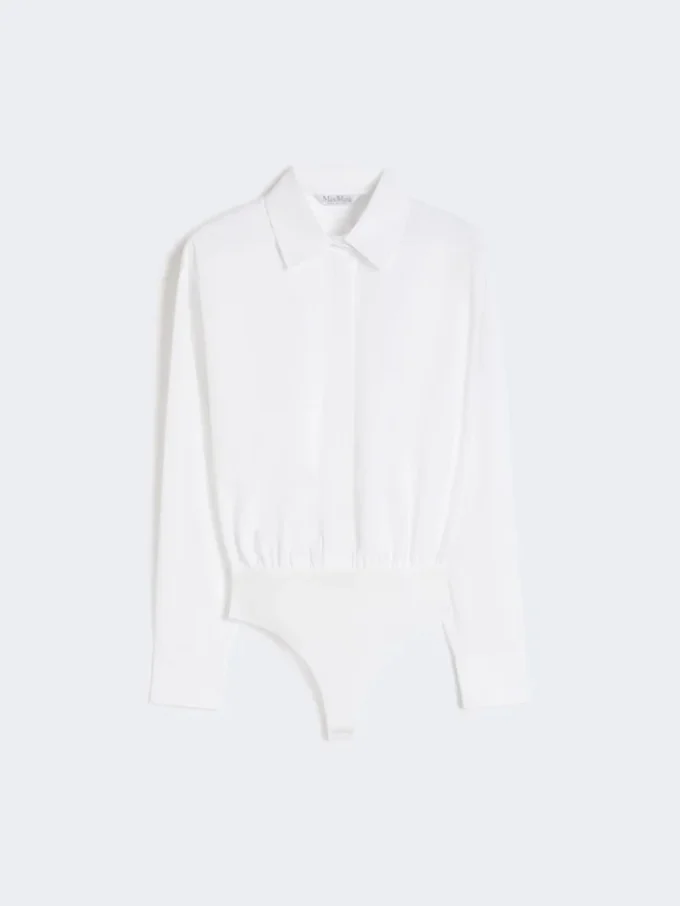 Bodysuit i poplin, optiskt vit Bodysuit i poplin, optiskt vit