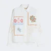 Bomullsblus med spets och broderier, vit Bomullsblus med spets och broderier, vit