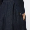 Bomullsdenimklänning med bälte, ultramarin