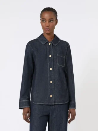 Bomullsdenimskjorta, ultramarin