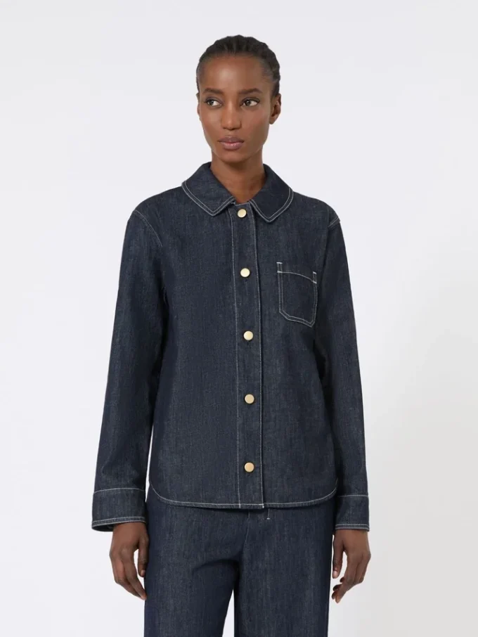 Bomullsdenimskjorta, ultramarin Bomullsdenimskjorta, ultramarin