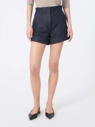 Bomullsshorts i denimlook, midnattblå
