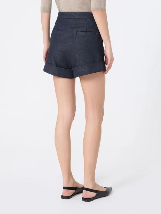 Bomullsshorts i denimlook, midnattblå Bomullsshorts i denimlook, midnattblå