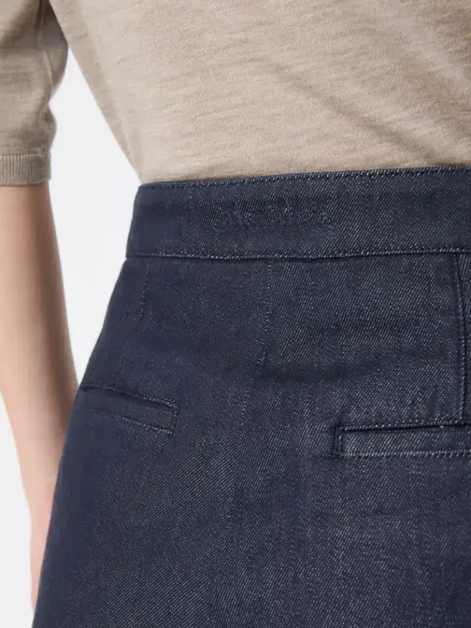 Bomullsshorts i denimlook, midnattblå Bomullsshorts i denimlook, midnattblå