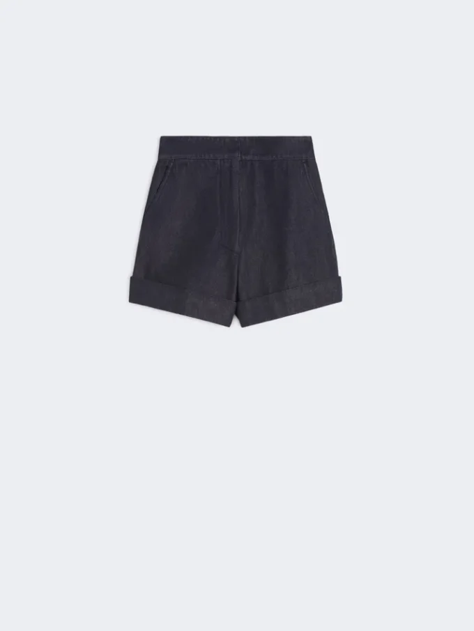 Bomullsshorts i denimlook, midnattblå Bomullsshorts i denimlook, midnattblå
