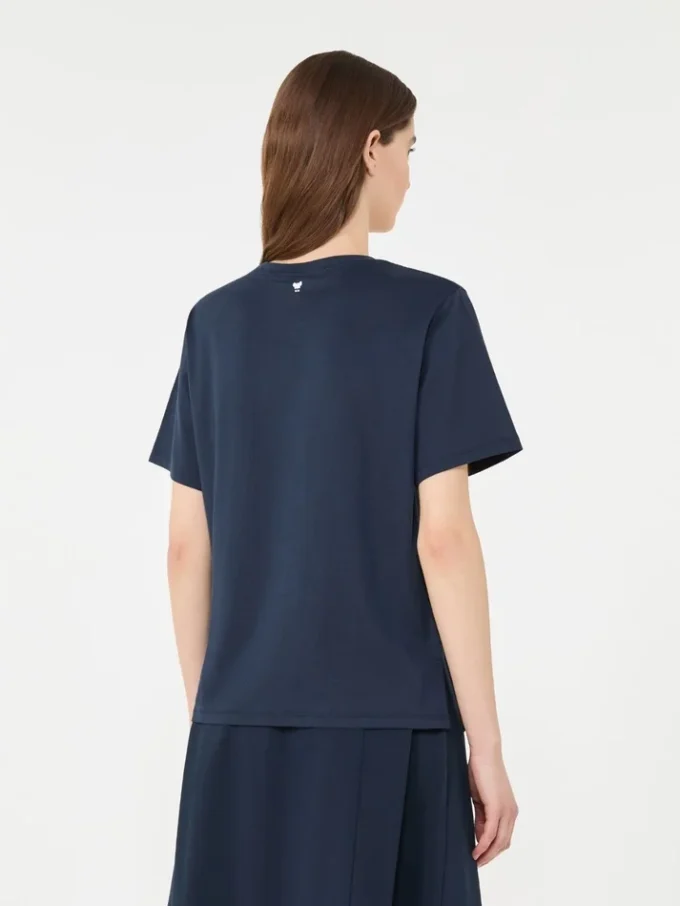 Bomullst-shirt med grafiskt tryck, marinblå Bomullst-shirt med grafiskt tryck, marinblå