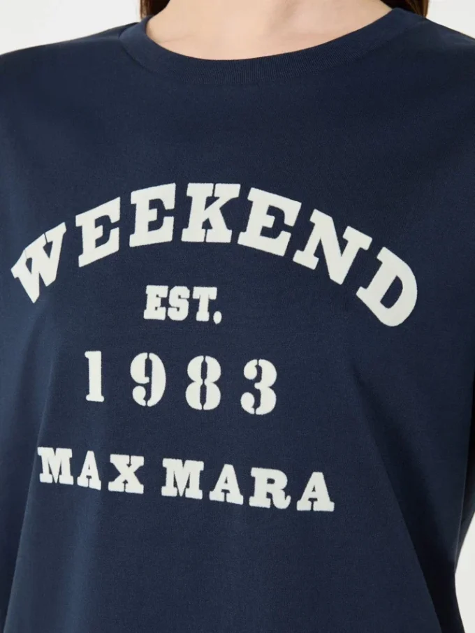 Bomullst-shirt med grafiskt tryck, marinblå Bomullst-shirt med grafiskt tryck, marinblå