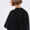 Bomullst-shirt med veckad rygg, svart Bomullst-shirt med veckad rygg, svart