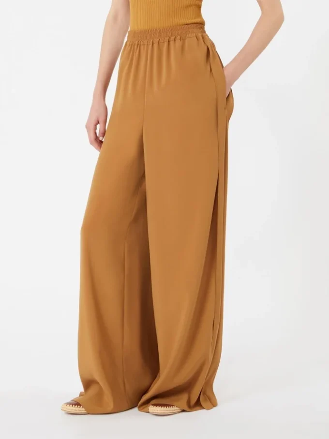 – breda byxor i envers-satin, karamell – breda byxor i envers-satin, karamell