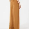 – breda byxor i envers-satin, karamell – breda byxor i envers-satin, karamell